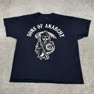 Sons Of Anarchy Shirt Mens 2XL Black Grim Reaper Biker Graphic Tee Top